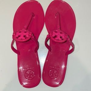 Tory Burch Mini Miller Pink Flipflops.